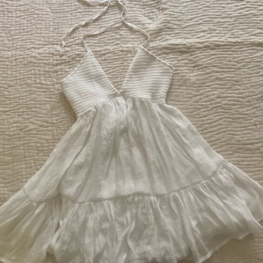 White Halter Dress